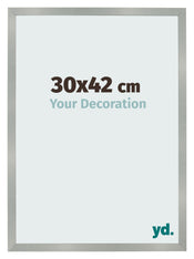 Cadre Photo 30x42cm Aluminium Brossé MDF Bologna De Face Mesure | Yourdecoration.fr