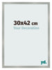 Cadre Photo 30x42cm Aluminium Brossé MDF Bologna De Face Mesure | Yourdecoration.fr