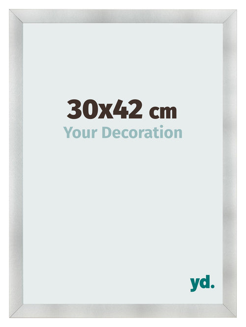 Cadre Photo 30x42cm Aluminium Brosse MDF Pisa De Face Mesure | Yourdecoration.fr