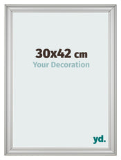 Cadre Photo 30x42cm Argent Mat MDF Lazio De Face Mesure | Yourdecoration.fr