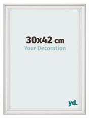 Cadre Photo 30x42cm Blanc Patine MDF Lazio De Face Mesure | Yourdecoration.fr