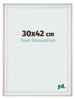 Cadre Photo 30x42cm Blanc Patine MDF Lazio De Face Mesure | Yourdecoration.fr