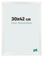 Cadre Photo 30x42cm Blanc Vintage MDF Pisa De Face Mesure | Yourdecoration.fr
