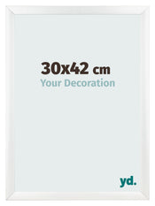 Cadre Photo 30x42cm Blanc Vintage MDF Pisa De Face Mesure | Yourdecoration.fr