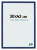 Cadre Photo 30x42cm Bleu Foncé Patiné MDF Bologna De Face Mesure | Yourdecoration.fr