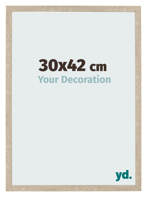 Cadre Photo 30x42cm Chêne Sonoma MDF Bologna De Face Mesure | Yourdecoration.fr