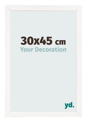 Cadre Photo 30x45 cm Blanc Brillant MDF Bologna De Face Mesure | Yourdecoration.fr