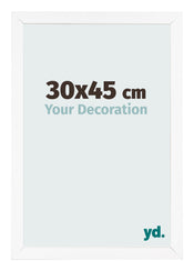 Cadre Photo 30x45 cm Blanc Mat MDF Bologna De Face Mesure | Yourdecoration.fr
