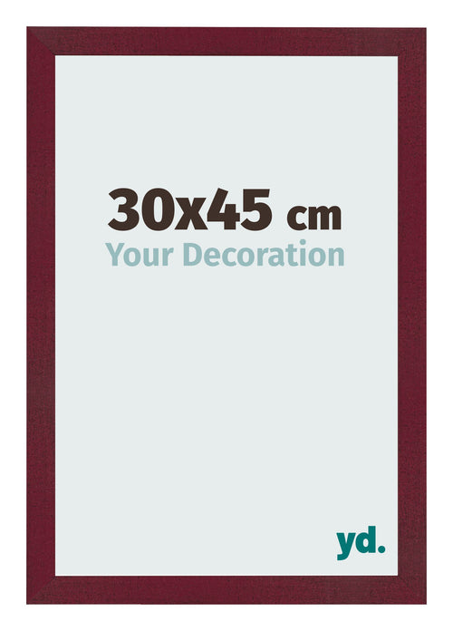 Cadre Photo 30x45 cm Vin Rouge Patine MDF Bologna De Face Mesure | Yourdecoration.fr