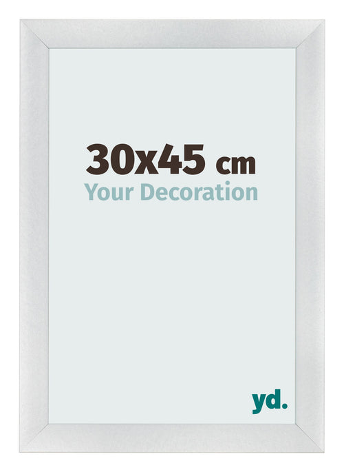 Cadre Photo 30x45cm Argent Noir Patine MDF Pisa De Face Mesure | Yourdecoration.fr
