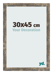Cadre Photo 30x45cm Bleu Or Mélangé MDF Bologna De Face Mesure | Yourdecoration.fr