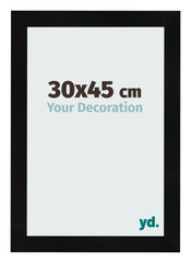 Cadre Photo 30x45cm Noir Argent Poli MDF Pisa De Face Mesure | Yourdecoration.fr