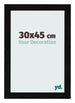 Cadre Photo 30x45cm Noir Argent Poli MDF Pisa De Face Mesure | Yourdecoration.fr