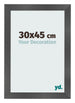 Cadre Photo 30x45cm Noir Argent Poli MDF Pisa De Face Mesure | Yourdecoration.fr