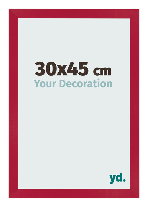 Cadre Photo 30x45cm Rouge MDF Bologna De Face Mesure | Yourdecoration.fr