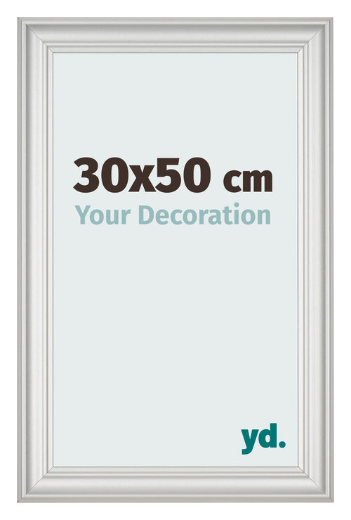 Cadre Photo 30x50cm Blanc Patine MDF Lazio De Face Mesure | Yourdecoration.fr