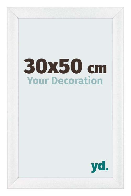 Cadre Photo 30x50cm Blanc Vintage MDF Pisa De Face Mesure | Yourdecoration.fr