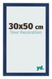 Cadre Photo 30x50cm Bleu Foncé Patiné MDF Bologna De Face Mesure | Yourdecoration.fr