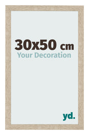 Cadre Photo 30x50cm Chêne Sonoma MDF Bologna De Face Mesure | Yourdecoration.fr