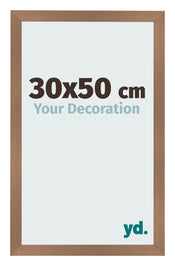 Cadre Photo 30x50cm Cuivre Décor MDF Bologna De Face Mesure | Yourdecoration.fr