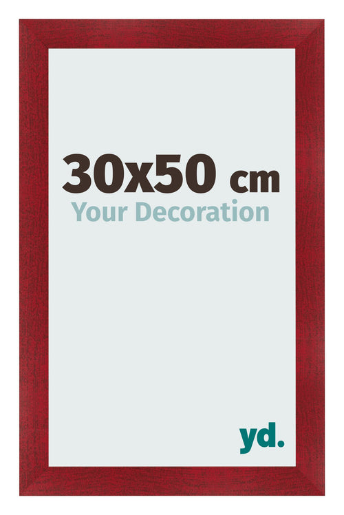 Cadre Photo 30x50cm Vin Rouge Patine MDF Pisa De Face Mesure | Yourdecoration.fr