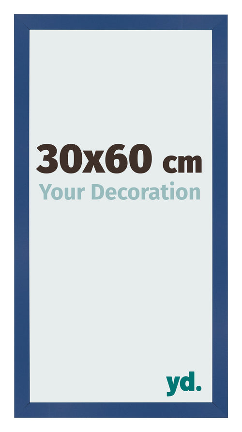 Cadre Photo 30x60 cm Bleu Fonce MDF Bologna De Face Mesure | Yourdecoration.fr