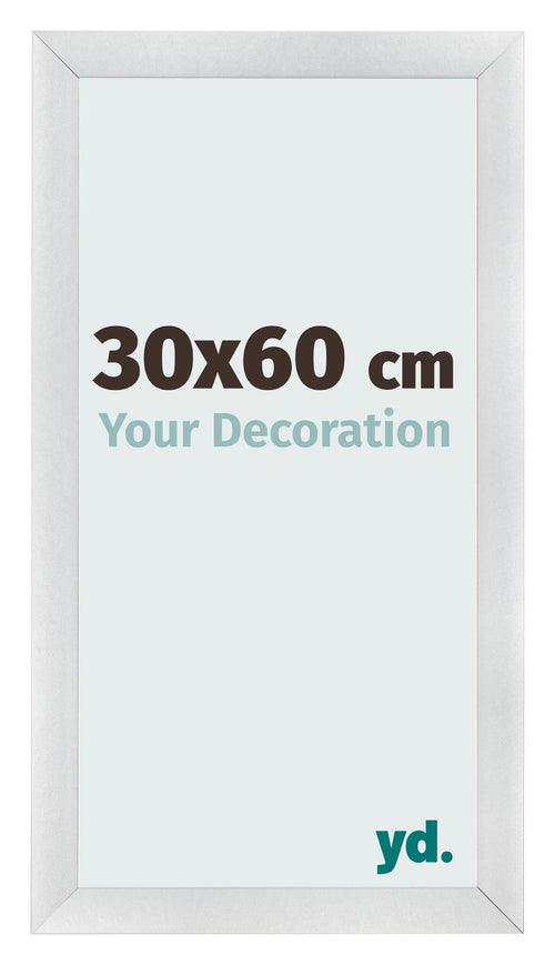 Cadre Photo 30x60cm Argent Noir Patine MDF Pisa De Face Mesure | Yourdecoration.fr