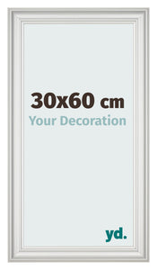 Cadre Photo 30x60cm Blanc Patine MDF Lazio De Face Mesure | Yourdecoration.fr