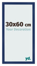 Cadre Photo 30x60cm Bleu Foncé Patiné MDF Bologna De Face Mesure | Yourdecoration.fr