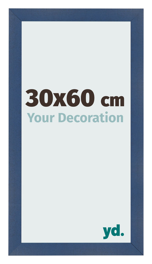 Cadre Photo 30x60cm Bleu Fonce Patine MDF Pisa De Face Mesure | Yourdecoration.fr