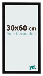 Cadre Photo 30x60cm Noir Brillant MDF Bologna De Face Mesure | Yourdecoration.fr