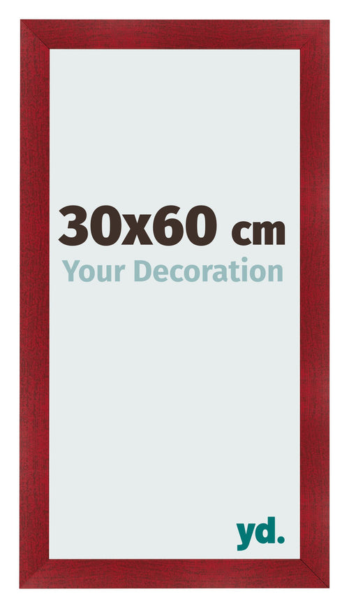 Cadre Photo 30x60cm Vin Rouge Patine MDF Pisa De Face Mesure | Yourdecoration.fr