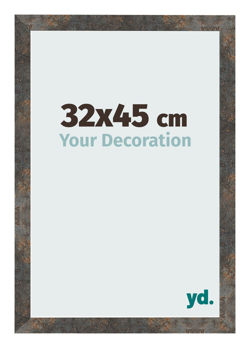 Cadre Photo 32x45 cm Metal Oxyde MDF Bologna De Face Mesure | Yourdecoration.fr