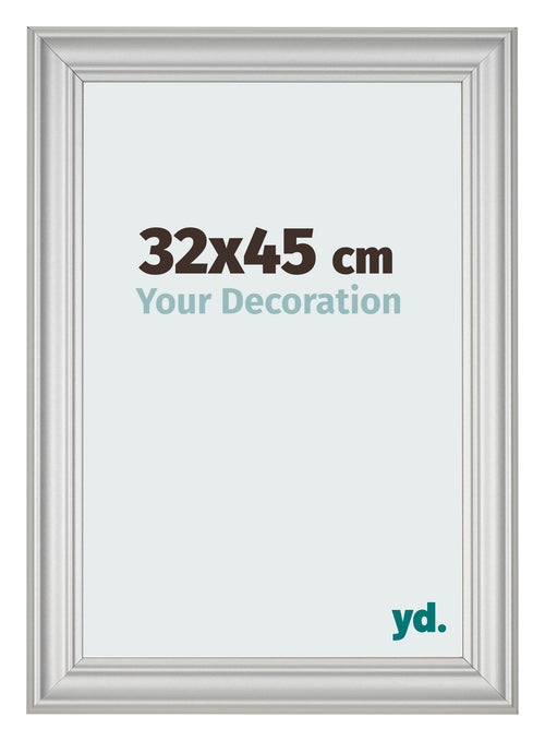 Cadre Photo 32x45cm Argent Mat MDF Lazio De Face Mesure | Yourdecoration.fr