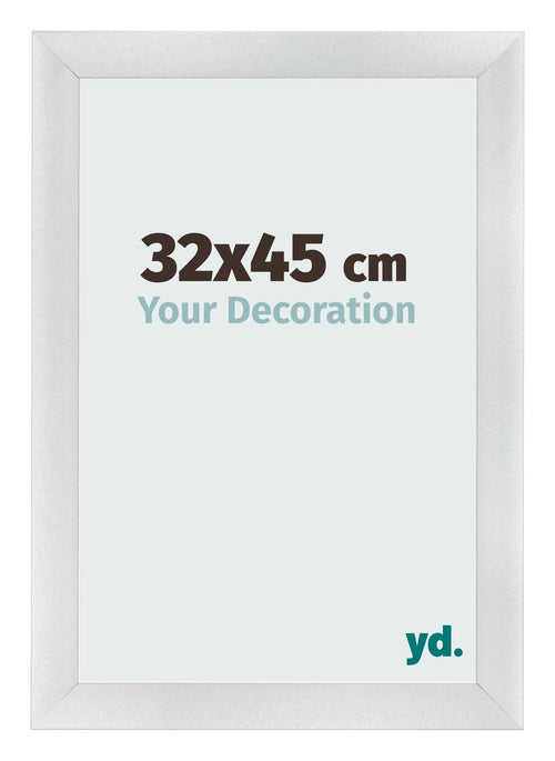 Cadre Photo 32x45cm Argent Noir Patine MDF Pisa De Face Mesure | Yourdecoration.fr