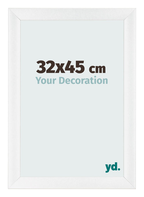 Cadre Photo 32x45cm Blanc Vintage MDF Pisa De Face Mesure | Yourdecoration.fr