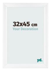 Cadre Photo 32x45cm Blanc Vintage MDF Pisa De Face Mesure | Yourdecoration.fr