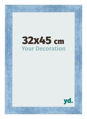 Cadre Photo 32x45cm Bleu Brillant Patine MDF Pisa De Face Mesure | Yourdecoration.fr