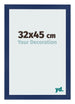 Cadre Photo 32x45cm Bleu Foncé Patiné MDF Bologna De Face Mesure | Yourdecoration.fr