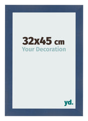 Cadre Photo 32x45cm Bleu Fonce Patine MDF Pisa De Face Mesure | Yourdecoration.fr