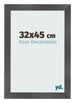 Cadre Photo 32x45cm Noir Argent Poli MDF Pisa De Face Mesure | Yourdecoration.fr