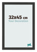 Cadre Photo 32x45cm Noir Grain de Bois MDF Bologna De Face Mesure | Yourdecoration.fr