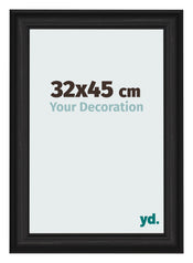 Cadre Photo 32x45cm Noir Grain de Bois MDF Lazio De Face Mesure | Yourdecoration.fr