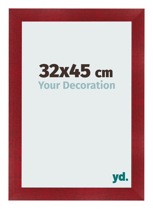 Cadre Photo 32x45cm Vin Rouge Patine MDF Pisa De Face Mesure | Yourdecoration.fr