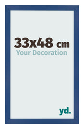 Cadre Photo 33x48 cm Bleu Fonce MDF Bologna De Face Mesure | Yourdecoration.fr