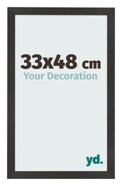 Cadre Photo 33x48 cm Noir Mat MDF Bologna De Face Mesure | Yourdecoration.fr