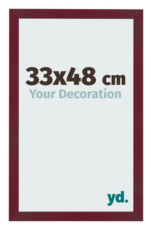 Cadre Photo 33x48 cm Vin Rouge Patine MDF Bologna De Face Mesure | Yourdecoration.fr