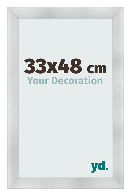 Cadre Photo 33x48cm Aluminium Brosse MDF Pisa De Face Mesure | Yourdecoration.fr
