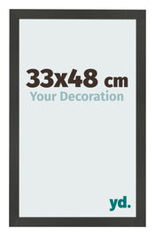 Cadre Photo 33x48cm Anthracite MDF Bologna De Face Mesure | Yourdecoration.fr