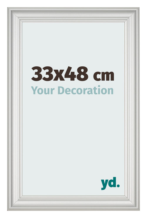 Cadre Photo 33x48cm Blanc Patine MDF Lazio De Face Mesure | Yourdecoration.fr